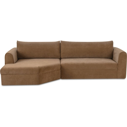 Madrid Sectional Sofa w/ Left Facing Chaise in Taupe Brown Fabric