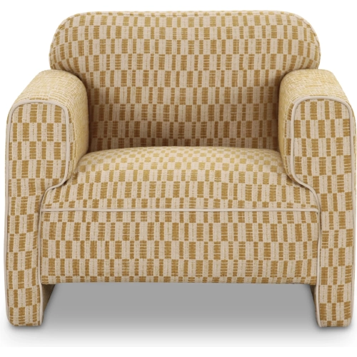 Leo Accent Chair in Chartreuse Green Pattern Fabric