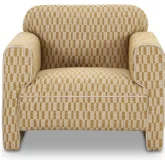 Leo Accent Chair in Chartreuse Green Pattern Fabric