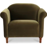 Harmony Accent Chair in Dark Green Faux Mohair