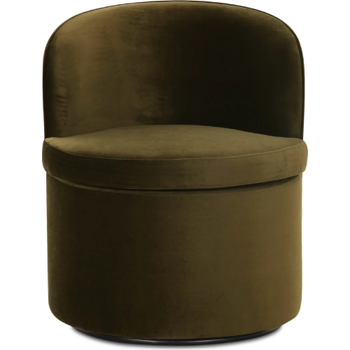 Dane Swivel Dining Chair in Green Faux Mohair Fabric