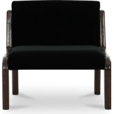 Edie Accent Chair in Black Faux Mohair & Wood