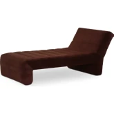 Verity Chaise in Channel Tufted Warm Brown Fabric