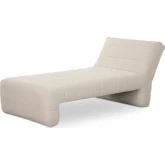 Verity Chaise in Channel Tufted Oatmeal Beige Fabric