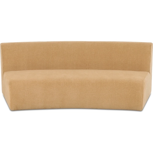 Naomi Concave Sofa in Golden Yellow Fabric