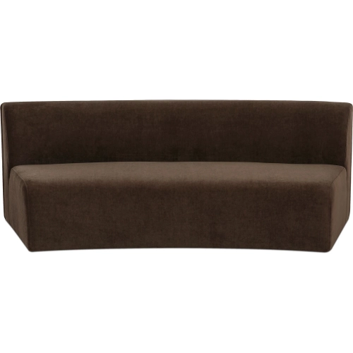 Naomi Concave Sofa in Dark Brown Fabric