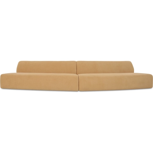 Naomi 2 Piece Convex Modular Sectional Sofa in Golden Yellow Fabric