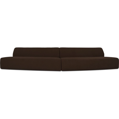 Naomi 2 Piece Convex Modular Sectional Sofa in Dark Brown Fabric
