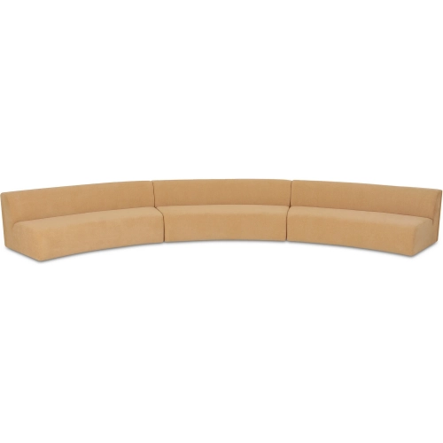 Naomi 3 Piece Concave Modular Sectional Sofa in Golden Yellow Fabric