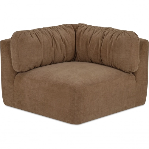 Matina Modular Sectional Sofa Corner Chair in Taupe Brown Fabric