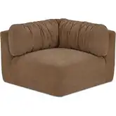 Matina Modular Sectional Sofa Corner Chair in Taupe Brown Fabric