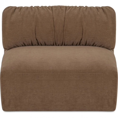 Matina Modular Sectional Sofa Slipper Chair in Taupe Brown Fabric
