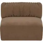 Matina Modular Sectional Sofa Slipper Chair in Taupe Brown Fabric