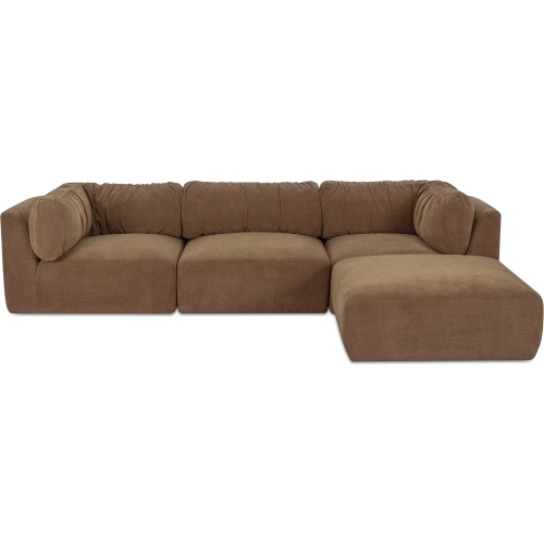 Matina Lounge Modular Sectional Sofa in Taupe Brown Fabric