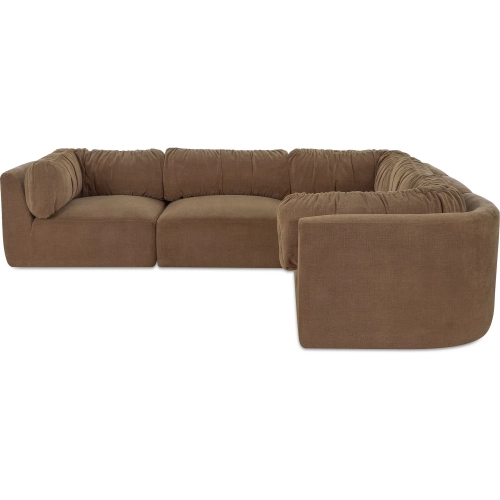 Matina L Modular Sectional Sofa in Taupe Brown Fabric