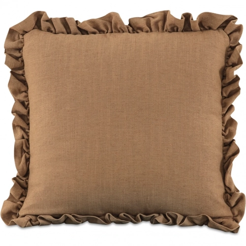 Betty 20" Toss Pillow in Ginger Brown Fabric