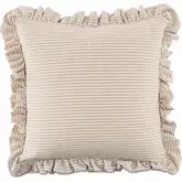 Betty 25" Pillow in Beige Stripe Fabric