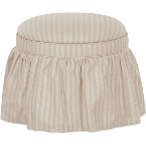 Heidi Storage Ottoman Beige Stripe Fabric