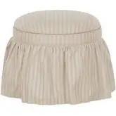 Heidi Storage Ottoman Beige Stripe Fabric