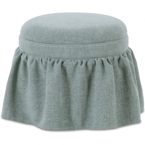 Heidi Storage Ottoman Light Blue Fabric