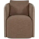 Cecil Swivel Dining Chair in Dark Brown Fabric