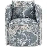 Cecil Swivel Dining Chair in Tapestry Blue Fabric