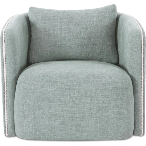 Cecil Swivel Accent Chair in Light Blue Fabric