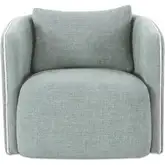 Cecil Swivel Accent Chair in Light Blue Fabric