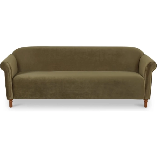 Harmony Sofa in Dark Green Faux Mohair Velvet Fabric