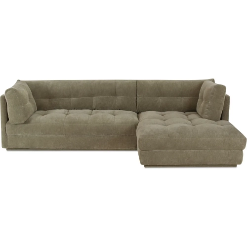 Mischa Sectional Sofa with Right Chaise in Sage Green Fabric