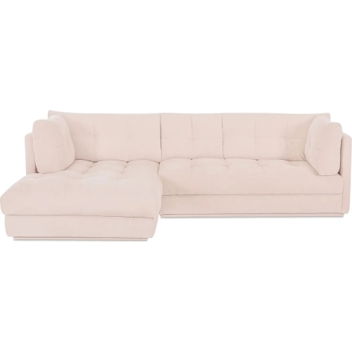 Mischa Sectional Sofa with Left Chaise in Tufted Light Beige Fabric