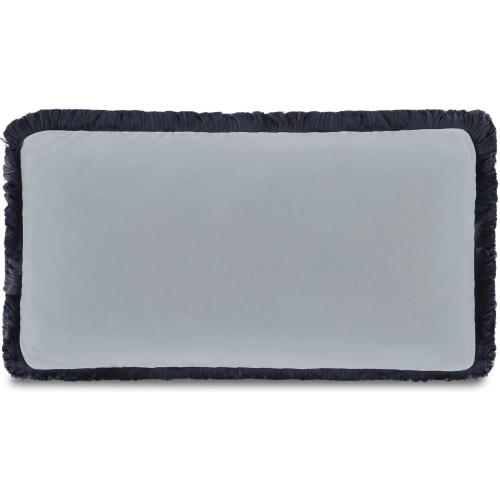 Yasmin Lumbar Pillow in Light Blue Faux Mohair Fabric