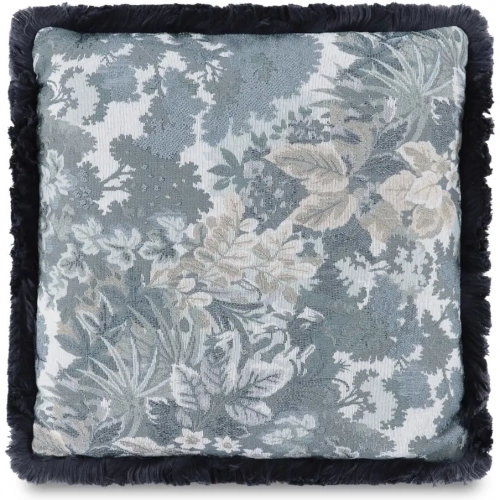 Yasmin Square Pillow in Blue Tapestry Fabric