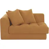 Davie Left Arm Facing Chair in Tufted Golden Yellow Fabric