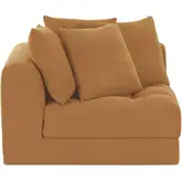 Davie Right Arm Facing Chair in Tufted Golden Yellow Fabric