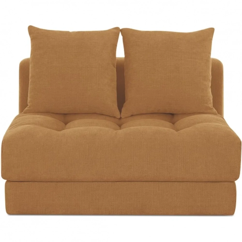Davie Slipper Chair in Tufted Golden Yellow Fabric