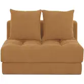 Davie Slipper Chair in Tufted Golden Yellow Fabric