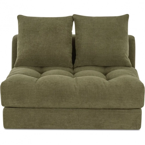 Davie Slipper Chair in Tufted Olive Green Fabric