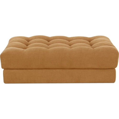 Davie Ottoman in Tufted Golden Yellow Fabric