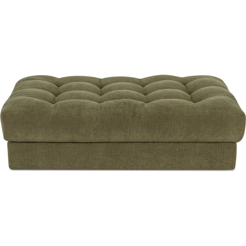 Davie Ottoman in Tufted Olive Green Fabric