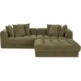 Davie Nook Modular Sectional Sofa Olive Fabric