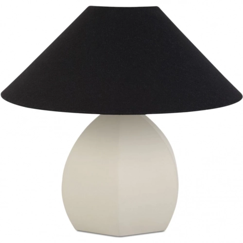 Keeley Table Lamp in Warm Beige Iron & Black Fabric