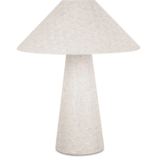 Nori Table in Lamp in Flecked White Fabric