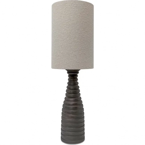 Meili Table in Lamp in Brown Mango Wood & Neutral Fabric