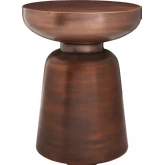 Arthur Side Table in Polished Antique Copper Finish Iron