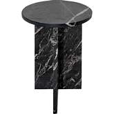 Grace Accent Side Table in Black Marble