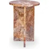 Grace Accent Table in Polished Orange Levante Marble
