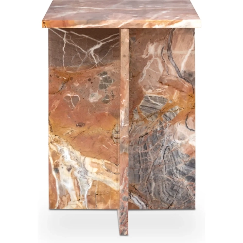 Blair Side Table in Orange Levante Marble