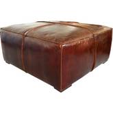 Stamford Coffee Table in Distressed Brown Top Grain Leather