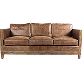 Darlinton Sofa in Light Brown Distressed Top Grain Leather